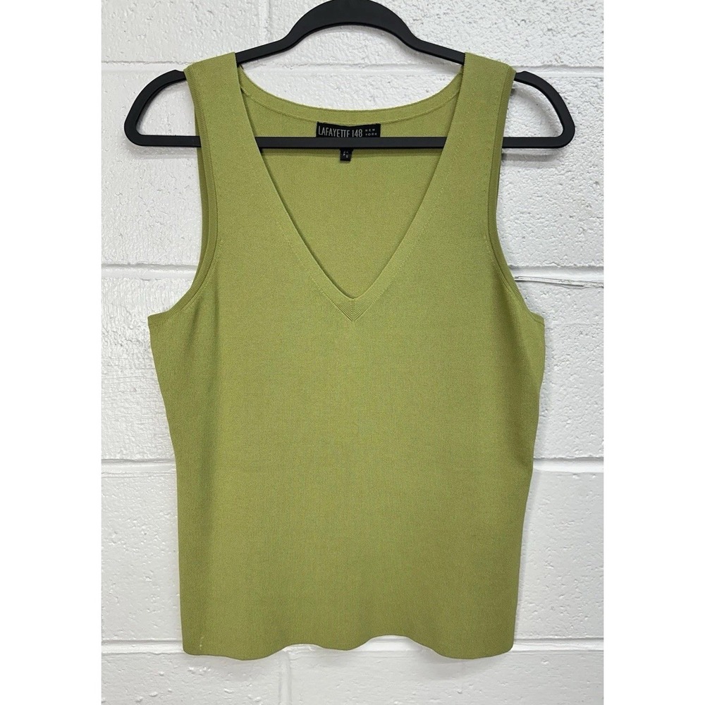 Lafayette 148 Green Rayon Spandex Basic Tank /‎ Women's Size Large